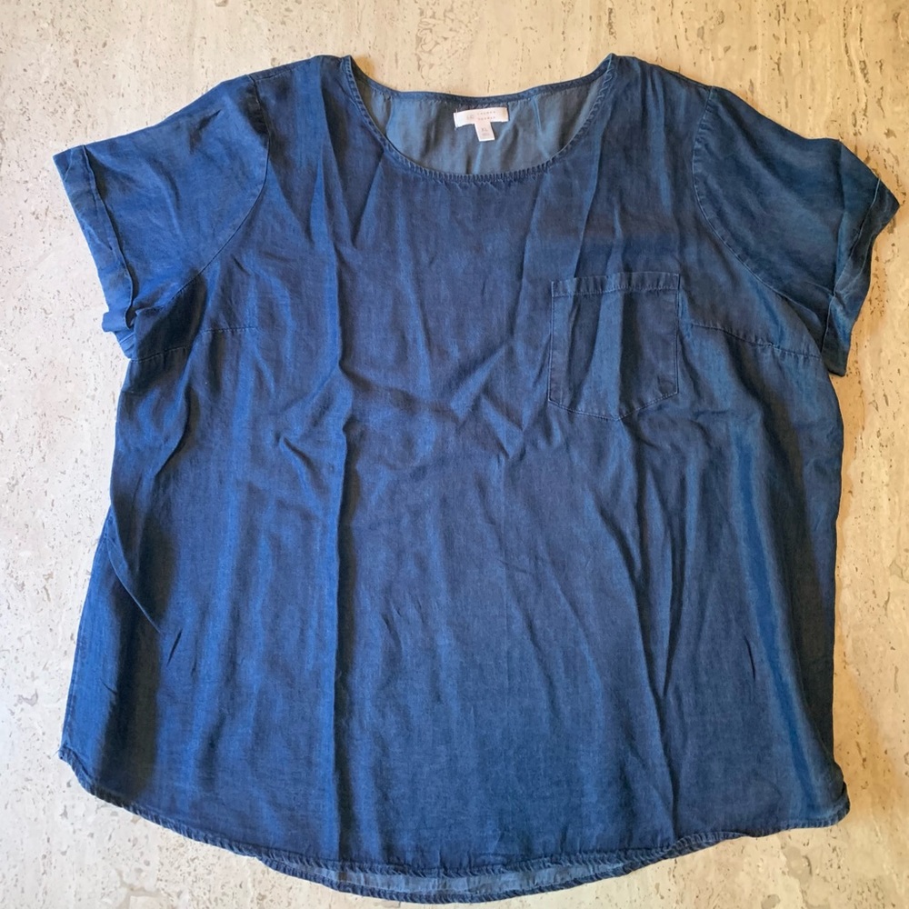 LC Lauren Conrad Blue Jean style Blouse